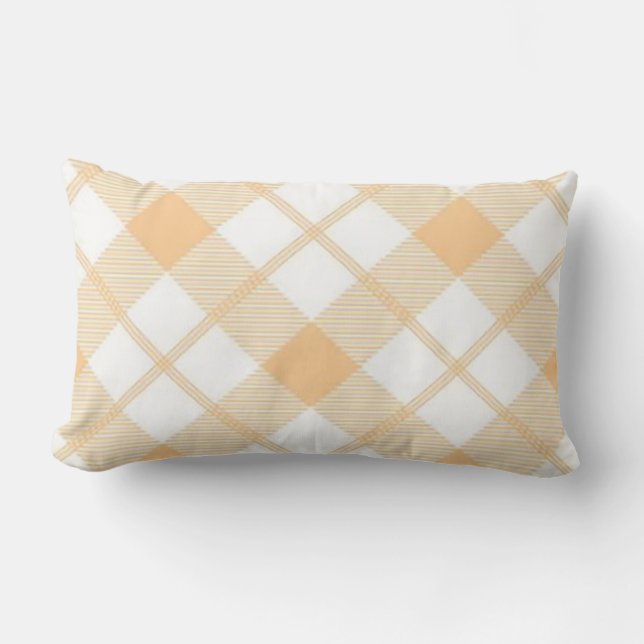 Yellow Plaid Lumbar Cushion (Front)
