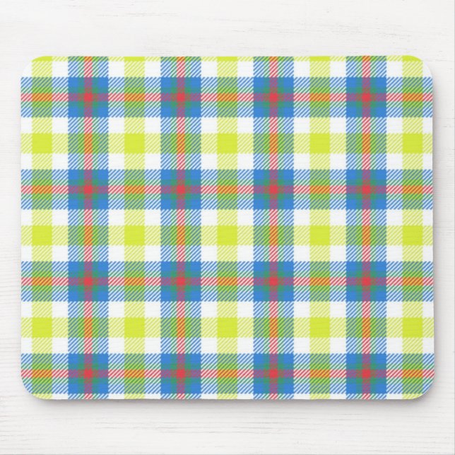 Yellow Plaid Mousepad (Front)