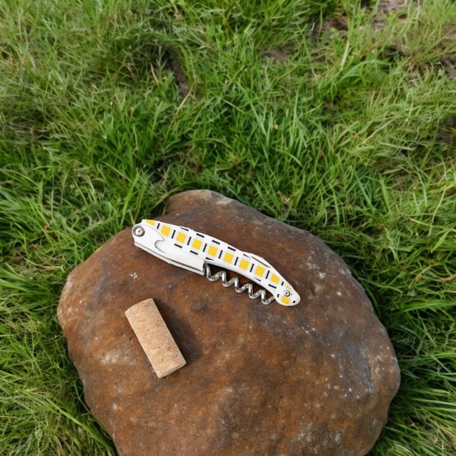 Yellow Plaid Pattern Corkscrew (Corkscrew Bottle Opener)