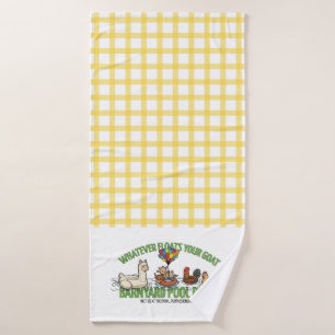 Yellow Plaid Whatever Floats Your Goat Towel