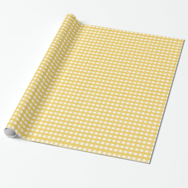 Yellow Plaid Wrapping Paper (Unrolled)