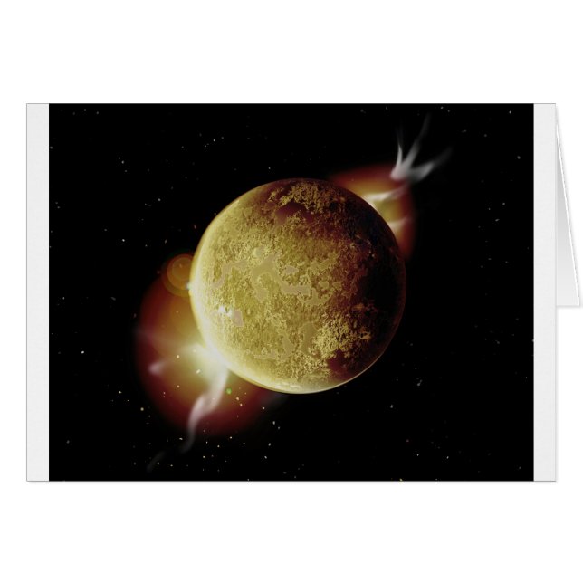 yellow planet 3d illustration in universe (Front Horizontal)