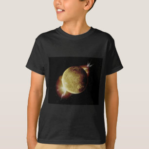 yellow planet 3d illustration in universe T-Shirt