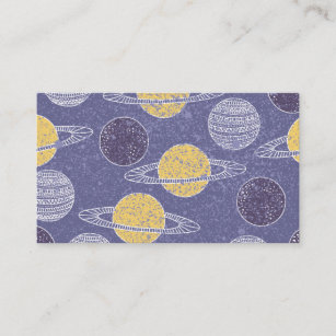 Yellow Planet Space Lover Blue Sky Astronomy Business Card