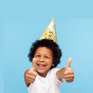 Yellow playful star Customisable Birthday Party Hat