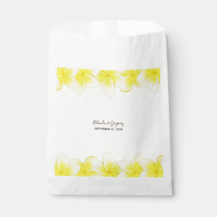 Yellow Plumeria Frangipani Wedding  Favour Bags