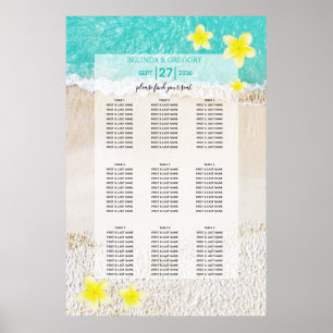 Yellow Plumeria Frangipani Wedding Seating Chart