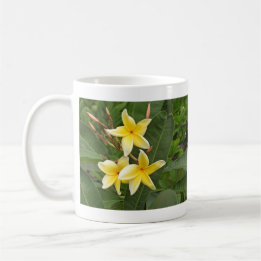 Yellow Plumeria Tropical Flower Photography Coffee Mug