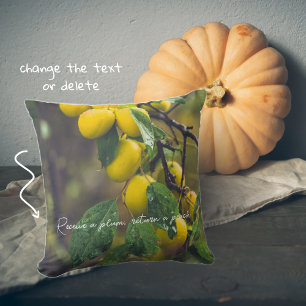 Yellow plums after rain cushion