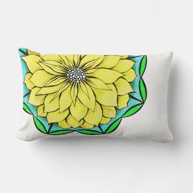 YELLOW POINSETTIA Lubar Pillow (Front)