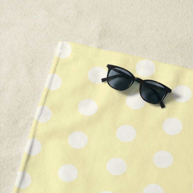 Yellow Poka Dots Beach Towel (In Situ)