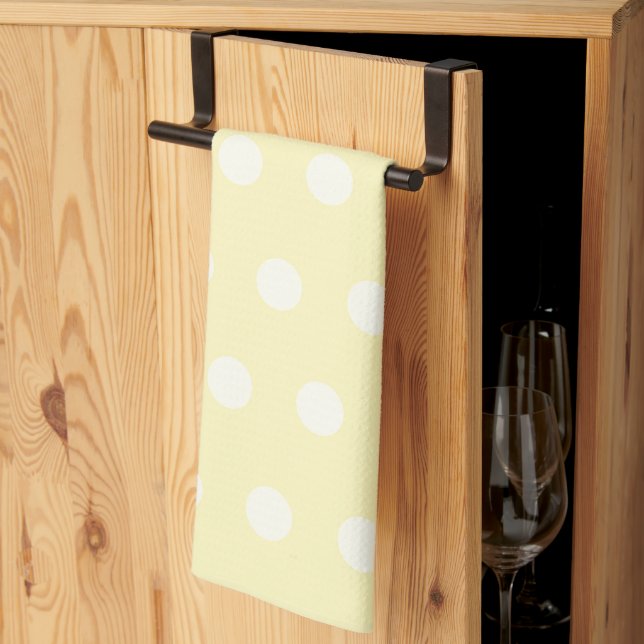 Yellow Poka Dots Tea Towel (Thirds Fold)
