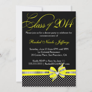 Yellow Polka Dot 2014 Graduation Invitation