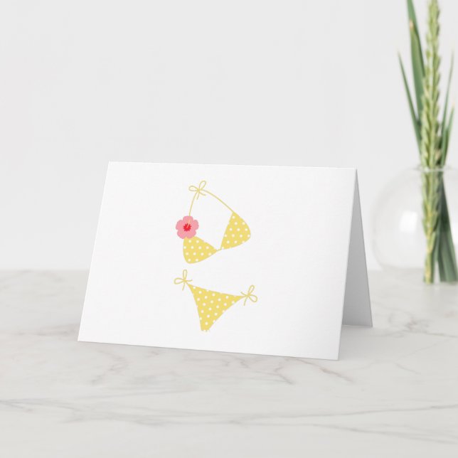 Yellow Polka Dot Bikini Card (Front)