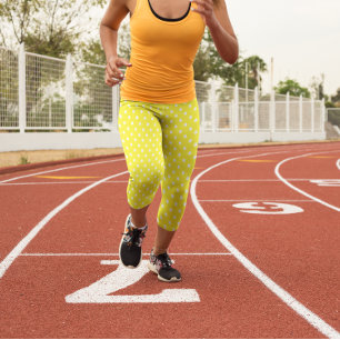 Yellow Polka Dot Capri Leggings