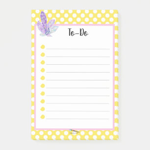 Yellow Polka Dot Diamond To-Do Post-it Notes