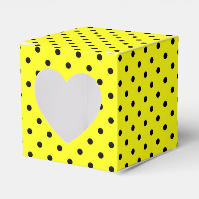 Yellow polka dot favour box (Front Side)