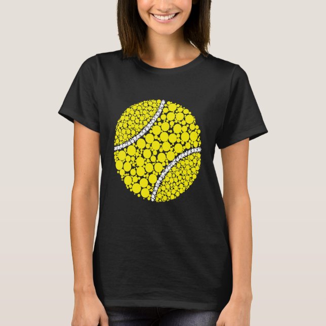 Yellow Polka Dot Tennis Ball International Dot Day T-Shirt (Front)