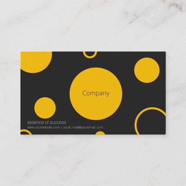 Yellow Polka Dots Business Card (Front)