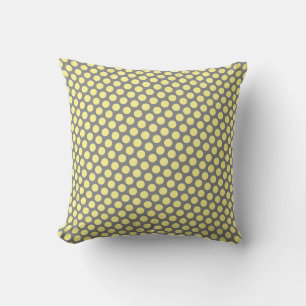 Yellow Polka Dots Dark Grey Grey Custom Gift Cushion