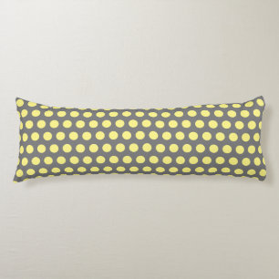 Yellow Polka Dots Grey Grey Custom Colours Cool Body Cushion