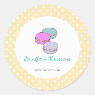 Yellow Polka Dots Macaron CUTE Product Label
