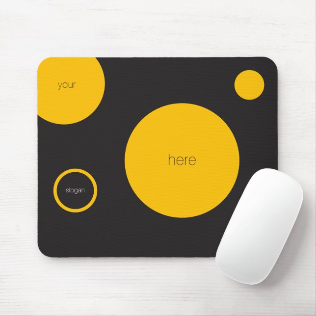 Yellow Polka Dots Mousepad (With Mouse)