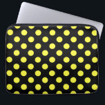 Yellow polka dots on black backgound laptop sleeve<br><div class="desc">Yellow polka dots on black backgound</div>