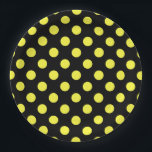 Yellow polka dots on black backgound paper plate<br><div class="desc">Yellow polka dots on black backgound</div>