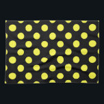 Yellow polka dots on black backgound tea towel<br><div class="desc">Yellow polka dots on black backgound</div>