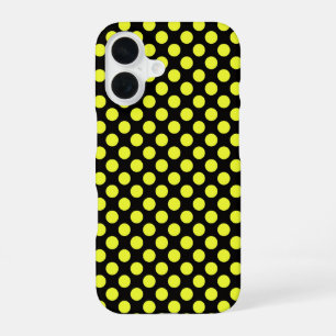 Yellow Polka Dots On Black iPhone 16 Case