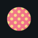 Yellow polka dots on coral magnet<br><div class="desc">Yellow polka dots on coral</div>