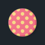 Yellow polka dots on coral magnet<br><div class="desc">Yellow polka dots on coral</div>