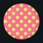 Yellow polka dots on coral magnet<br><div class="desc">Yellow polka dots on coral</div>