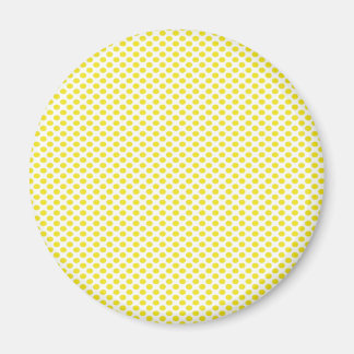 Yellow Polka Dots on White Magnet