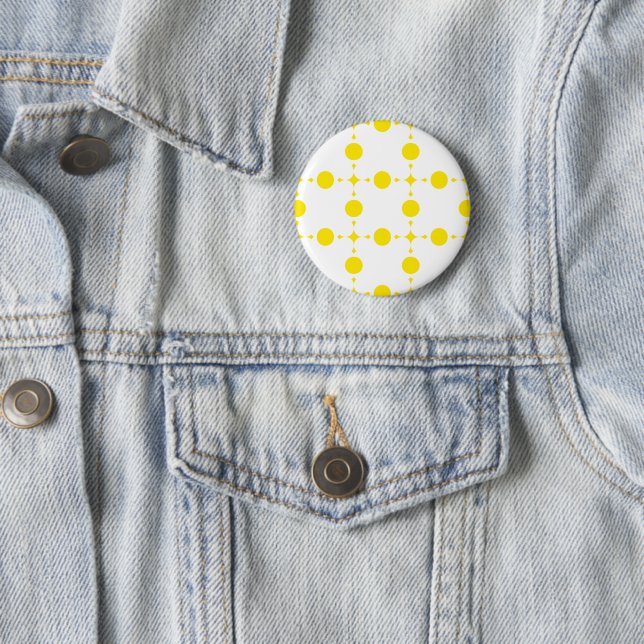 Yellow Polka Dots, Polka Dot Pattern, Dots, Dotted 6 Cm Round Badge (In Situ)