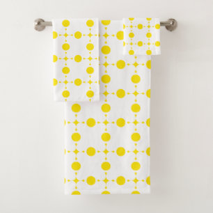 Yellow Polka Dots, Polka Dot Pattern, Dots, Dotted Bath Towel Set
