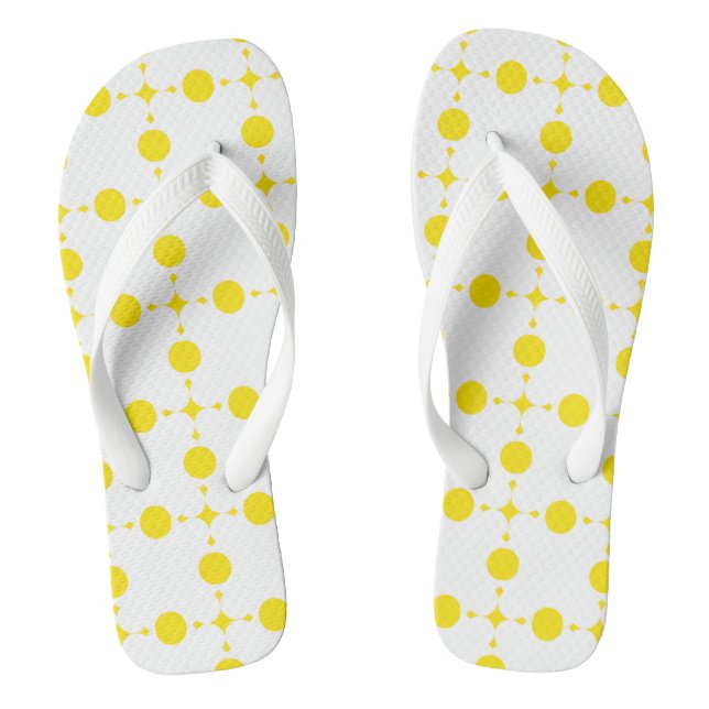 Yellow Polka Dots, Polka Dot Pattern, Dots, Dotted Jandals (Footbed)