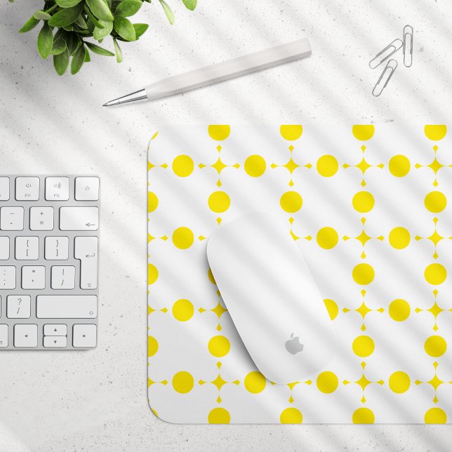 Yellow Polka Dots, Polka Dot Pattern, Dots, Dotted Mouse Pad (Creator Uploaded)