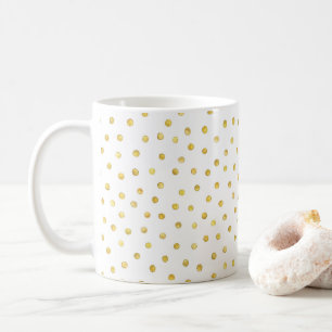 Yellow polka dots watercolor classic mug