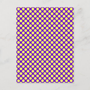 Yellow Polka Dots With Purple Background Postcard