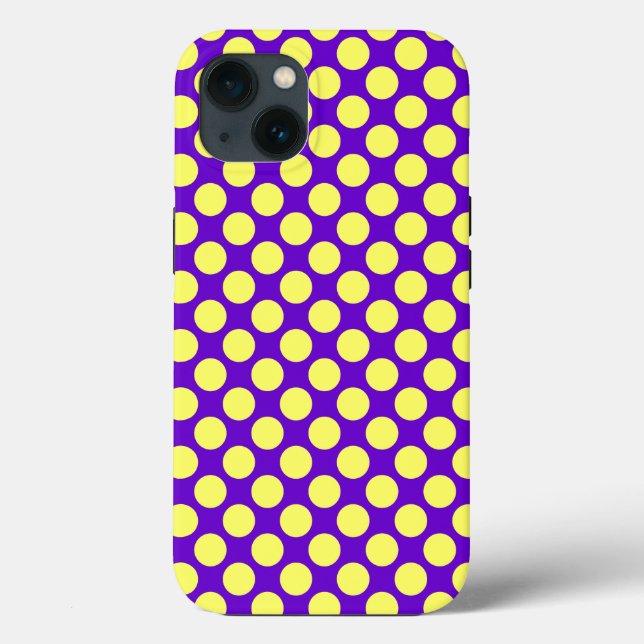 Yellow Polka Dots with Purple Background STaylor Case-Mate iPhone Case (Back)