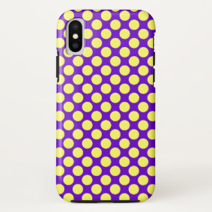 Yellow Polka Dots with Purple Background STaylor Case-Mate iPhone Case
