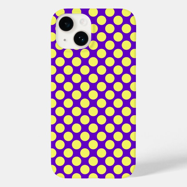 Yellow Polka Dots with Purple Background STaylor Case-Mate iPhone Case (Back)