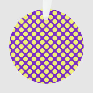 Yellow Polka Dots with Purple Background STaylor Ornament