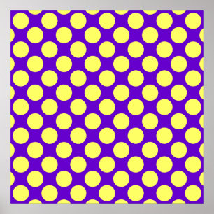 Yellow Polka Dots with Purple Background STaylor Poster