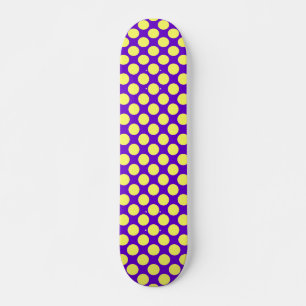 Yellow Polka Dots with Purple Background STaylor Skateboard