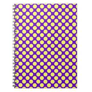 Yellow Polka Dots with Purple Background STaylor Spiral Notebook