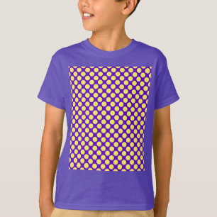 Yellow Polka Dots With Purple Background T-Shirt