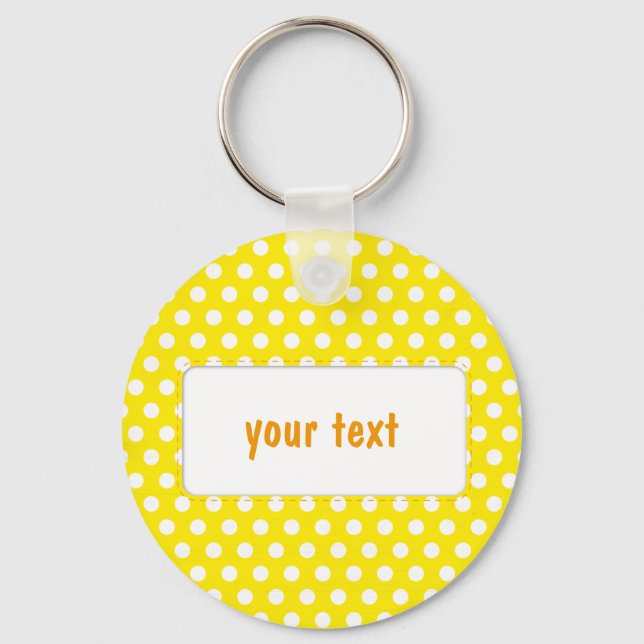 Yellow Polkadot Key Ring (Front)